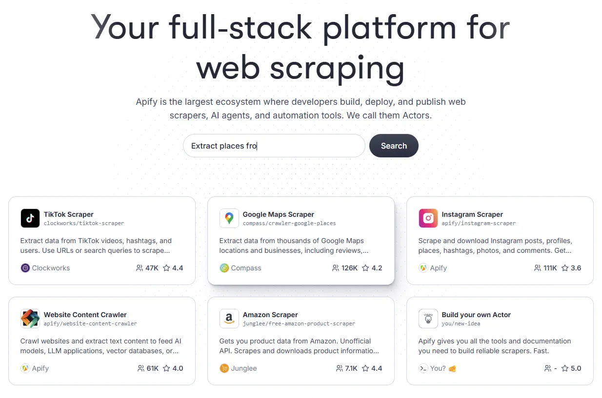 Apify screenshot