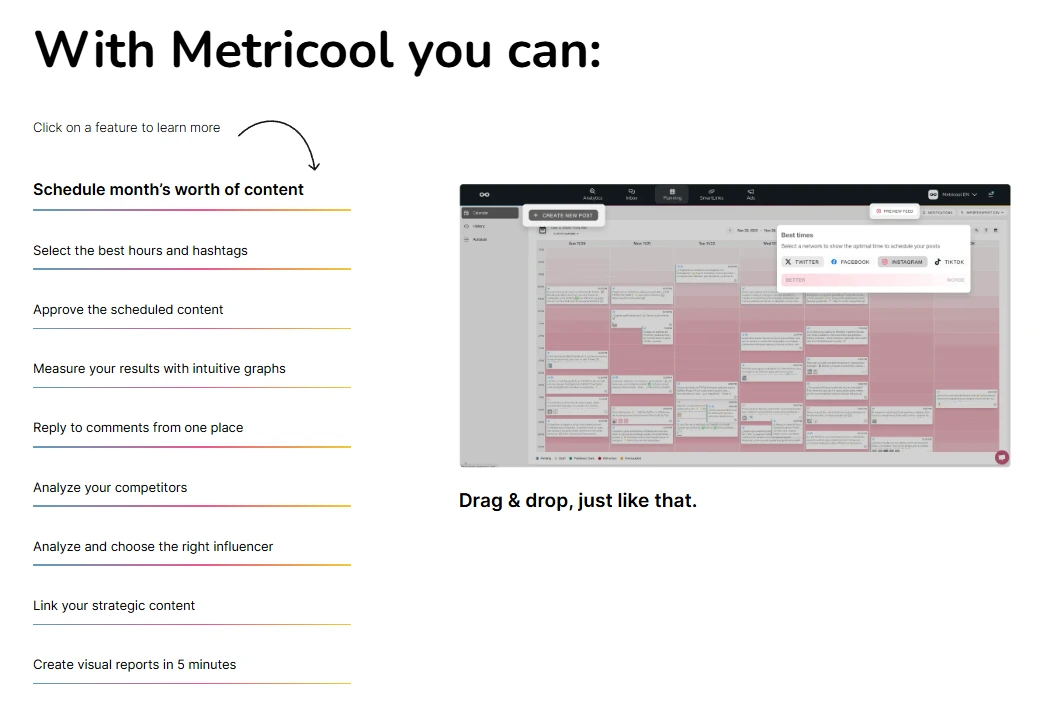Metricool screenshot