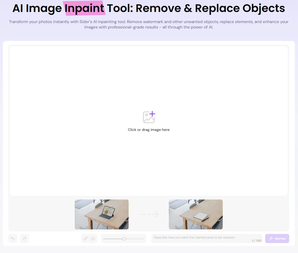Sider AI Inpaint Tool screenshot