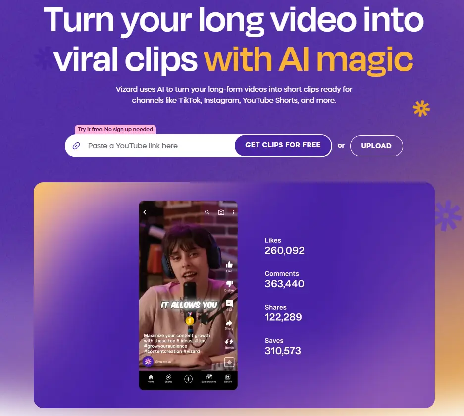 Vizard AI screenshot