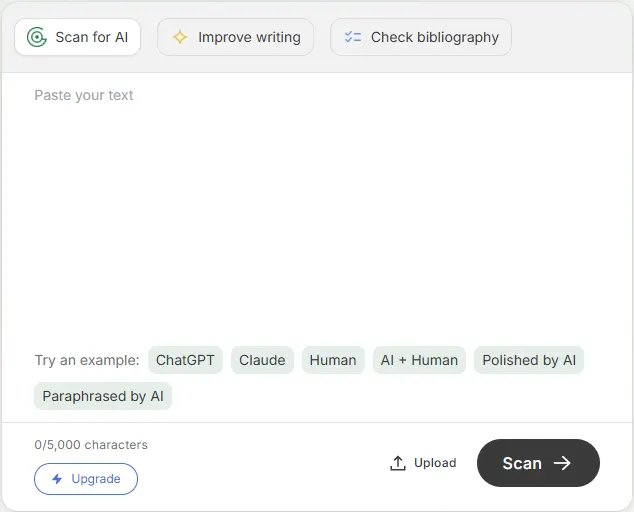 GPTZero screenshot
