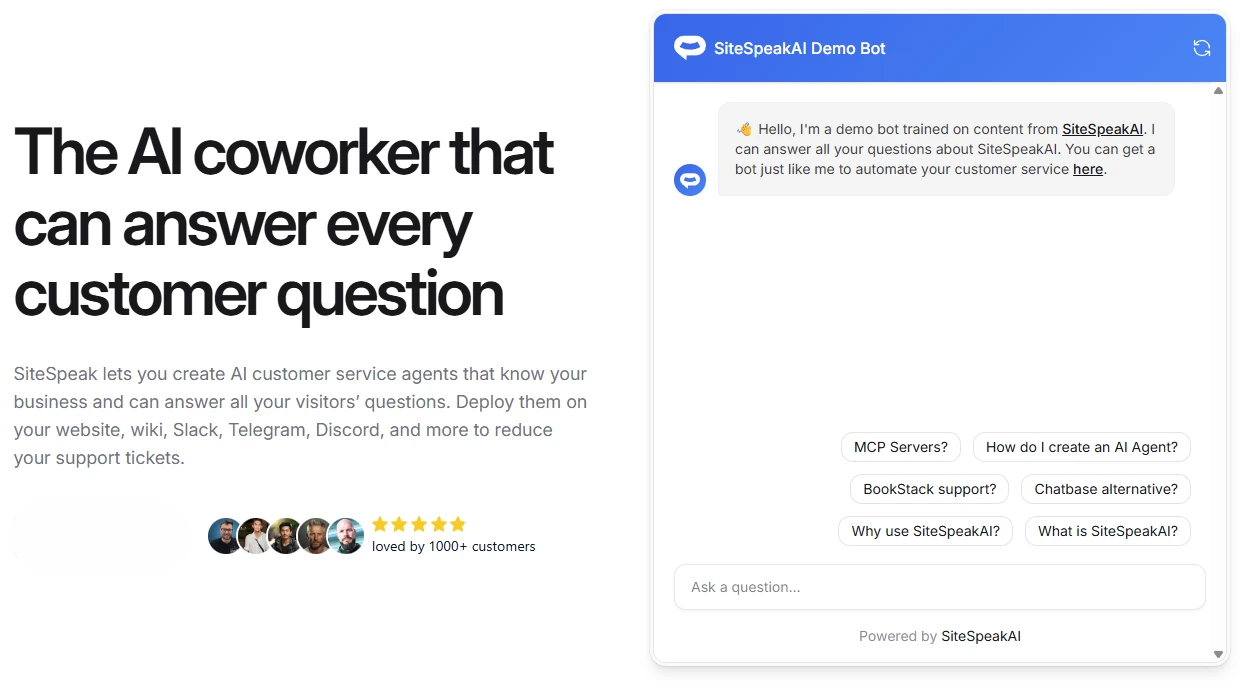 SiteSpeak AI screenshot