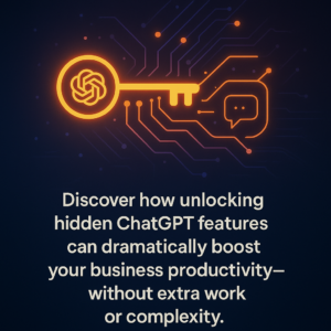 alt_text: Glowing stylized key with circuits and chat icons on dark gradient background, with bold message overlay.