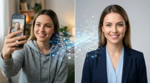 Free AI headshot generator - selfie to professional photo transformation