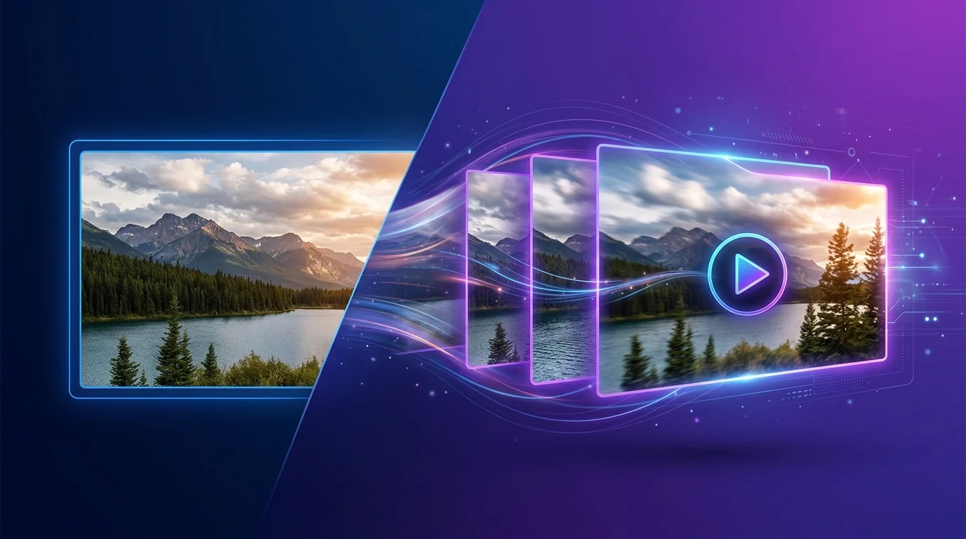 Best free AI image-to-video tools comparison showing image transformation to video